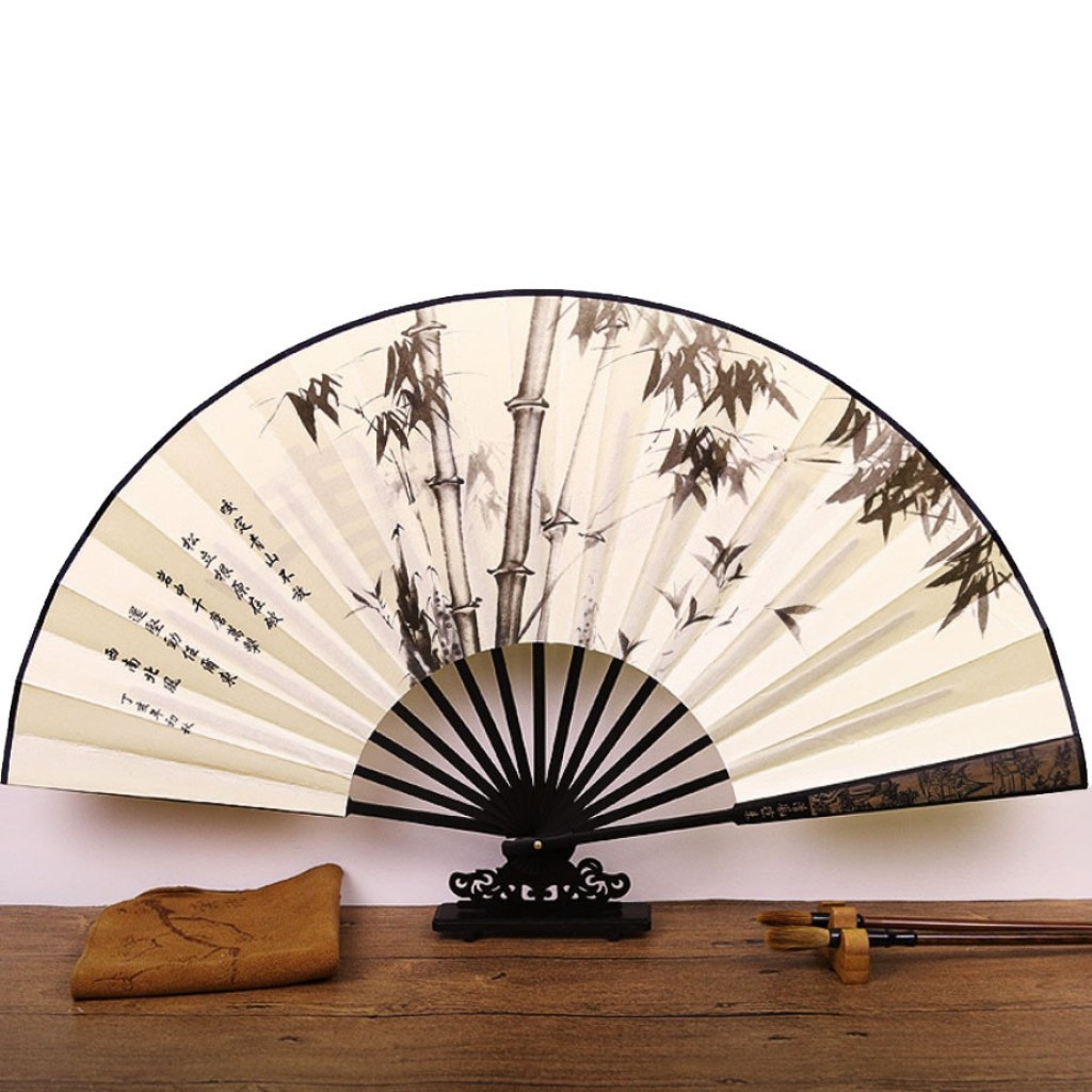 chinese traditional paper fan bamboo in the breeze artistic 1