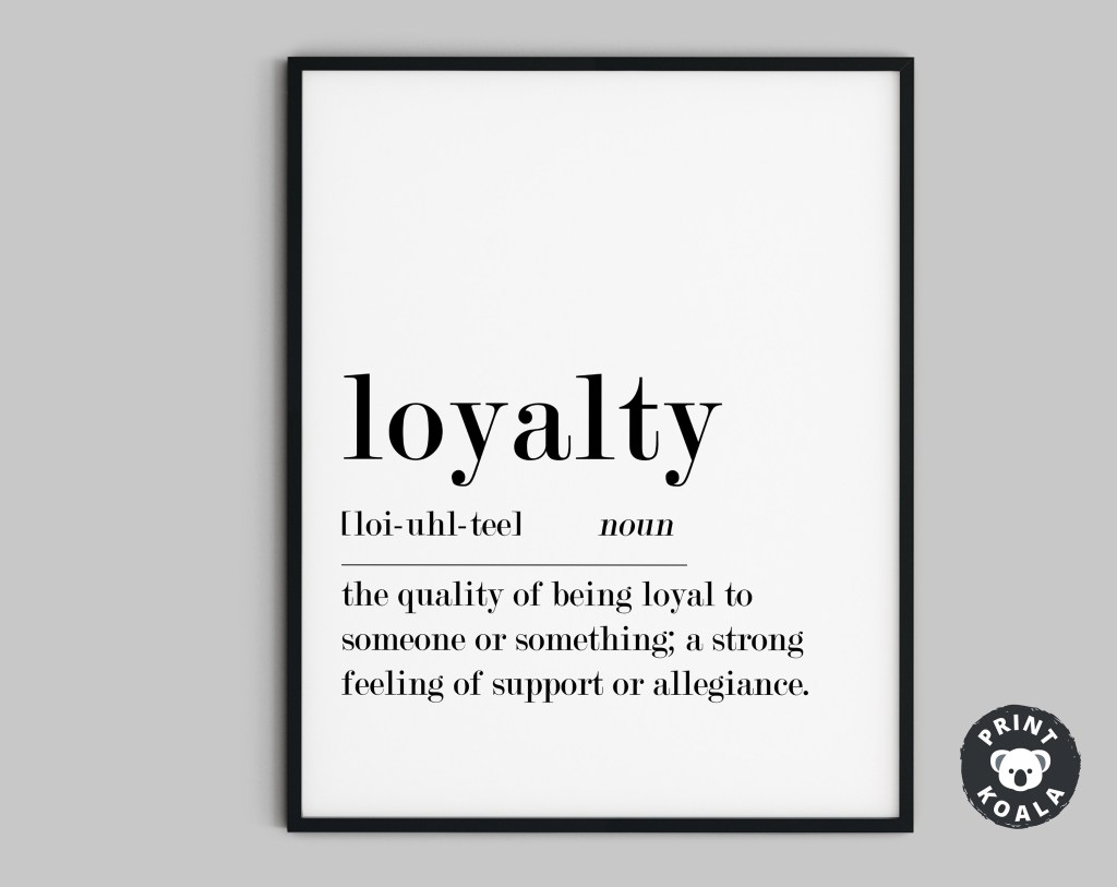 loyalty definition print printable definition poster instant etsy